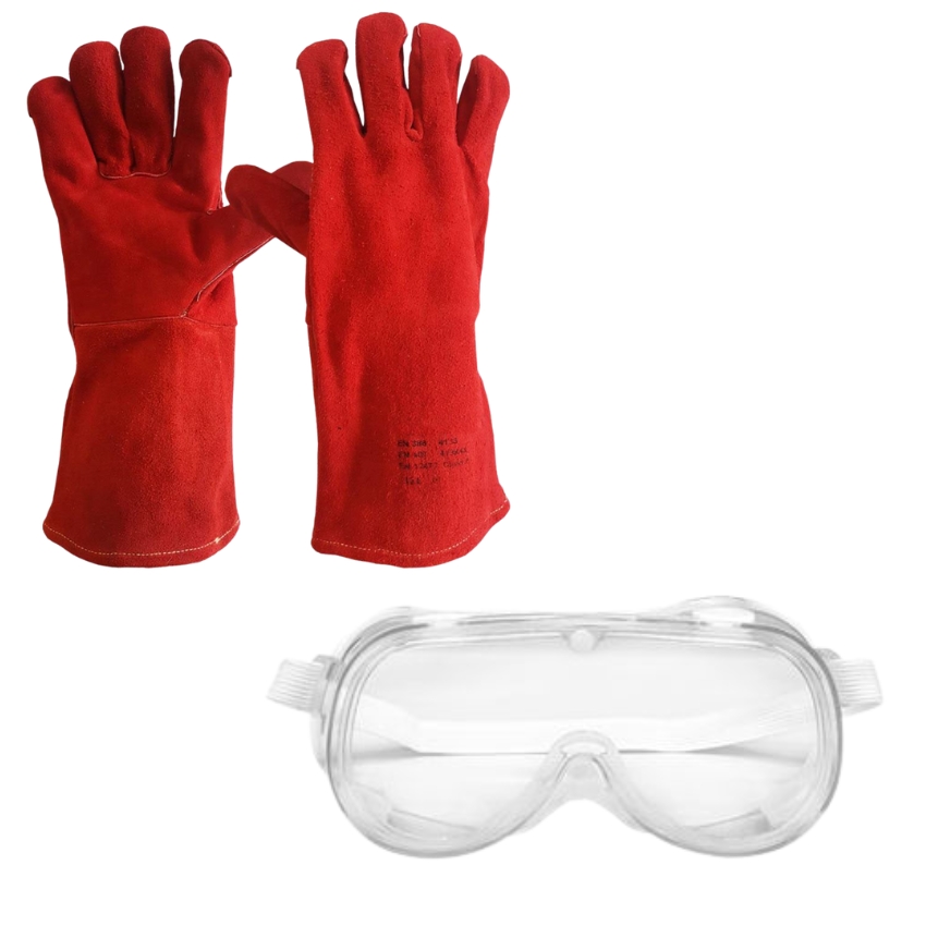 SourceDirect – Leather Welding Gloves with Safety Goggles