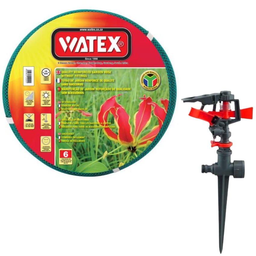 Qualitools – Garden Hose Pipe with Impulse Sprinkler with a Spike