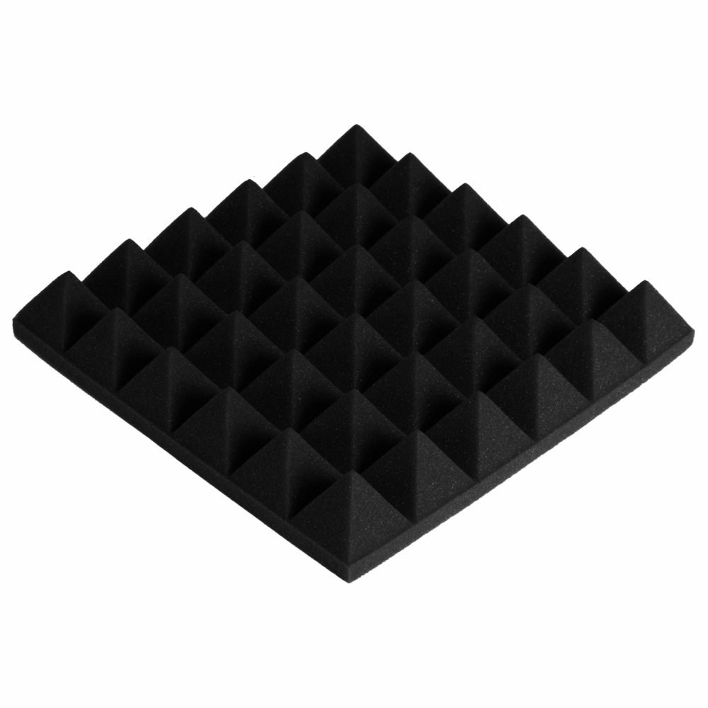 Parrot Products Acoustic Pyramid Foam Panels – 300mmx300mm -12 Pieces – Black