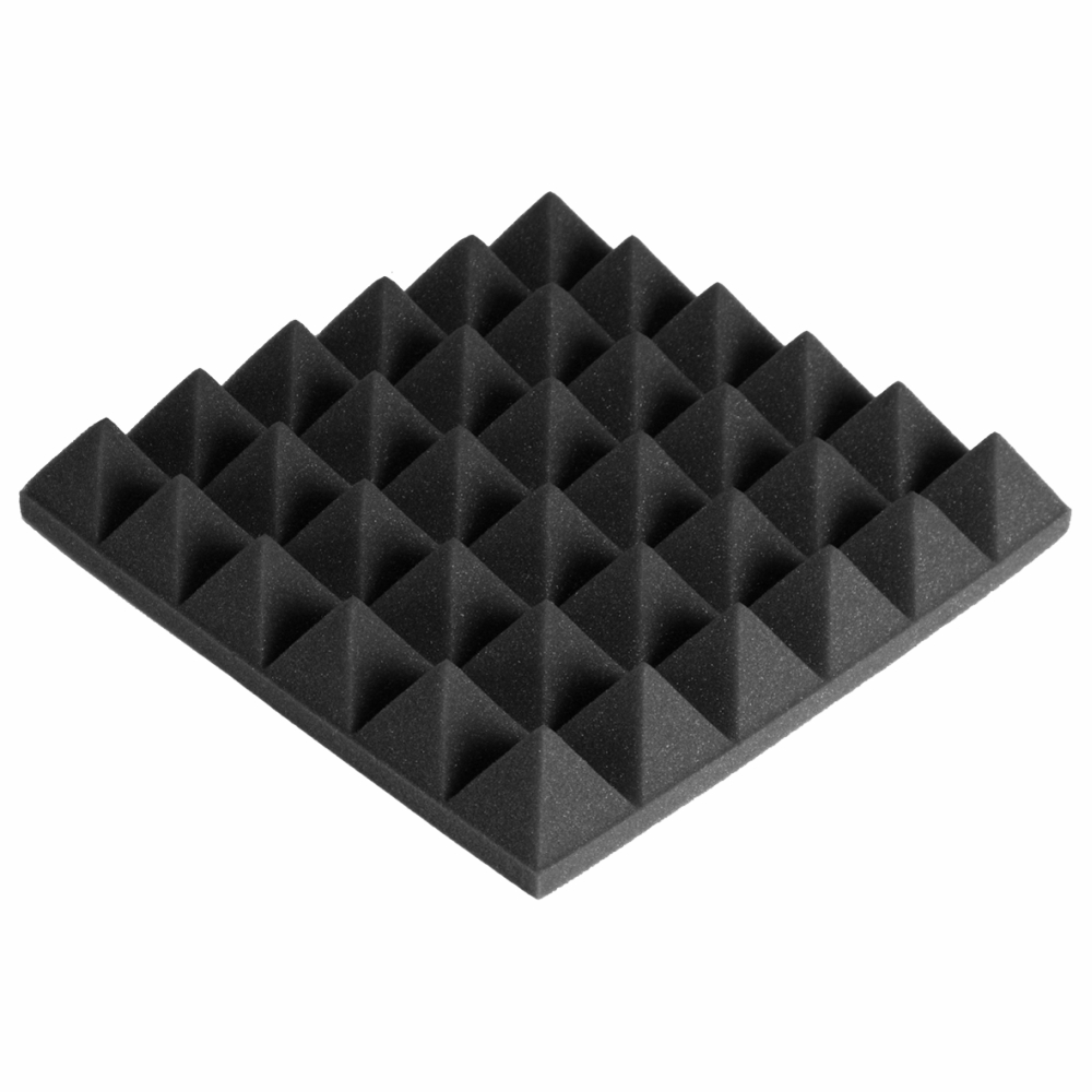 Parrot Products Acoustic Pyramid Foam Panels – 300mmx300mm -12 Pieces – Dark Grey