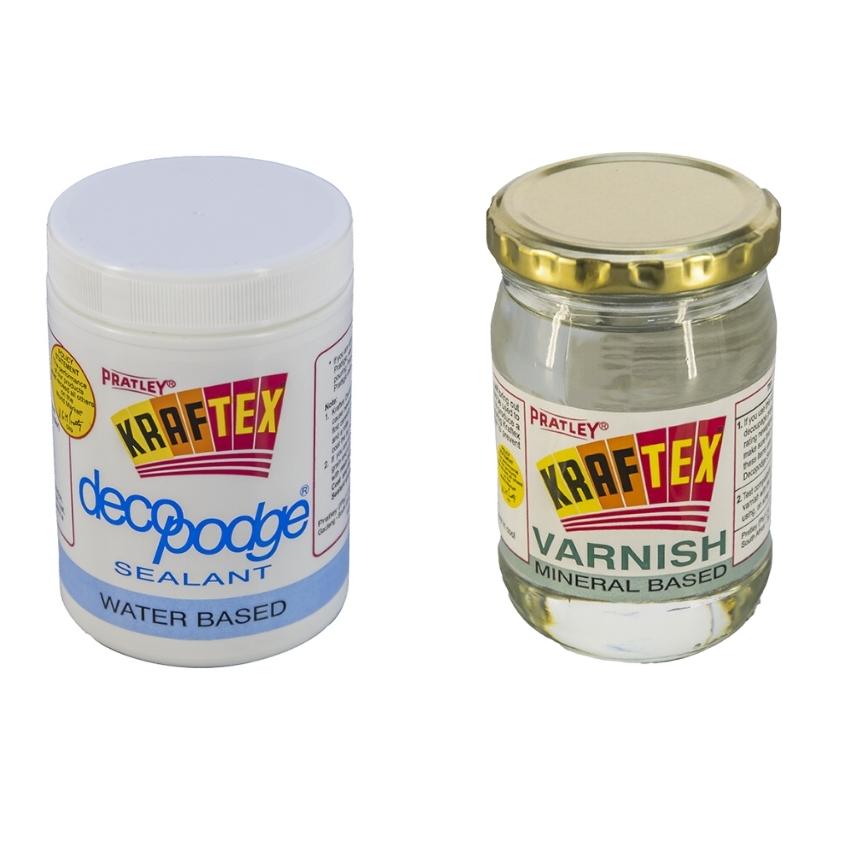 Pratley – Kraftex Decopodge(250ml) and Mineral Based Varnish (250ml)