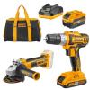 Ingco – Cordless Drill (20V) with Angle Grinder and Battery 6.0AH and Bag Ingco – Cordless Drill (20V) with Angle Grinder and Battery 6.0AH and Bag