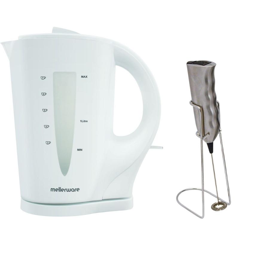 Mellerware – “Tugela” 1.7L Cordless Kettle and Milk Frother – White