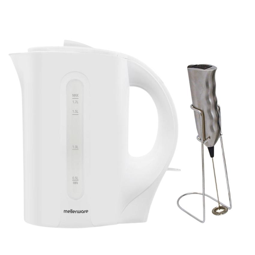 Mellerware – “Tugela” 1.7L Corded Kettle and Milk Frother – White