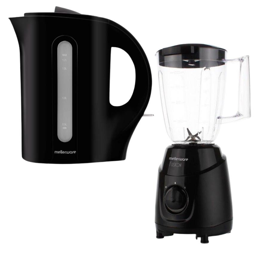 Mellerware – “Tugela” 1.7L Corded Kettle and 1L 300W Jug Blender – Black