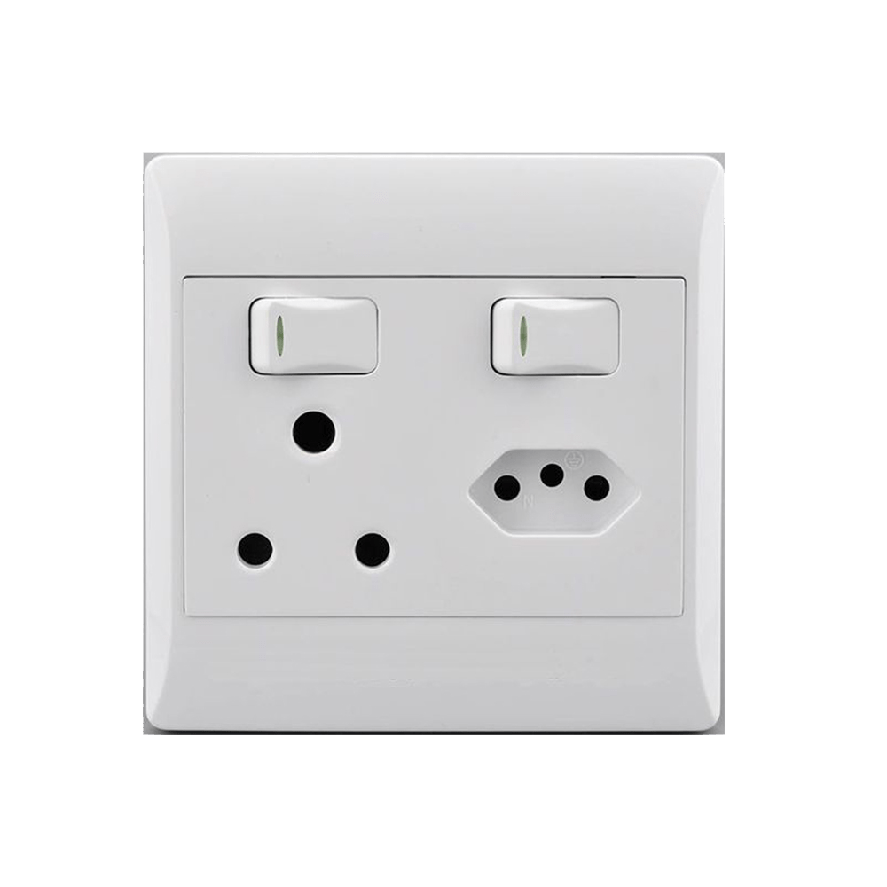Socket 16A + Euro 4X4 White E/Mate