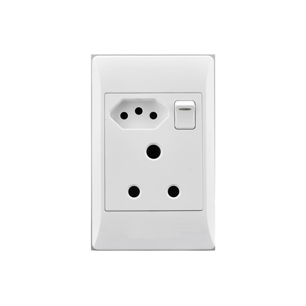 Socket 2X4 16A+Euro White E/Mate
