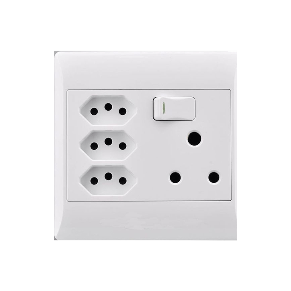 Socket 4X4 3Xeuro+16A White E/Mate