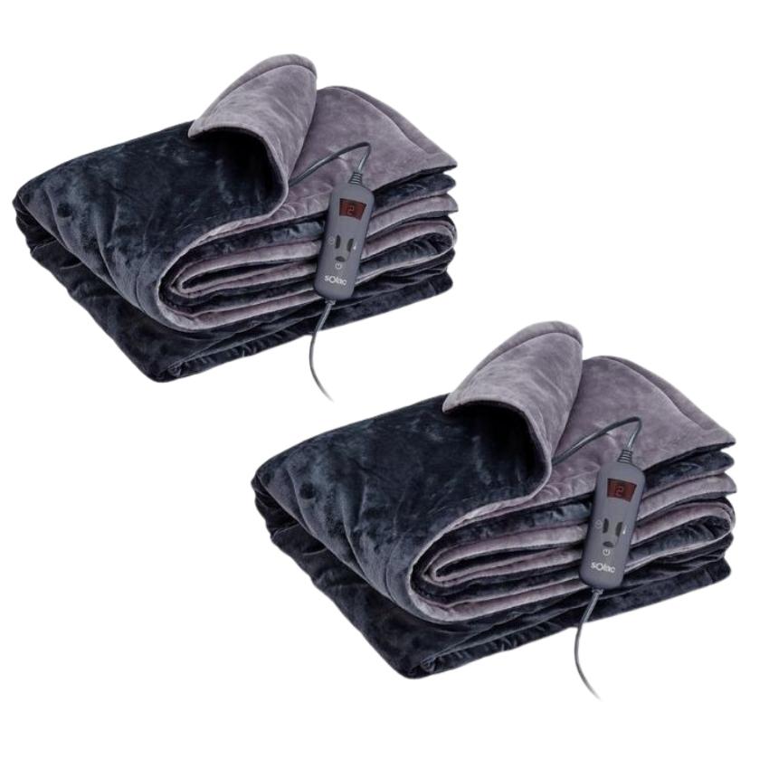 Solac – Electric Throw Over Blanket – Single Bed(160cm x 120cm) – Pack of 2