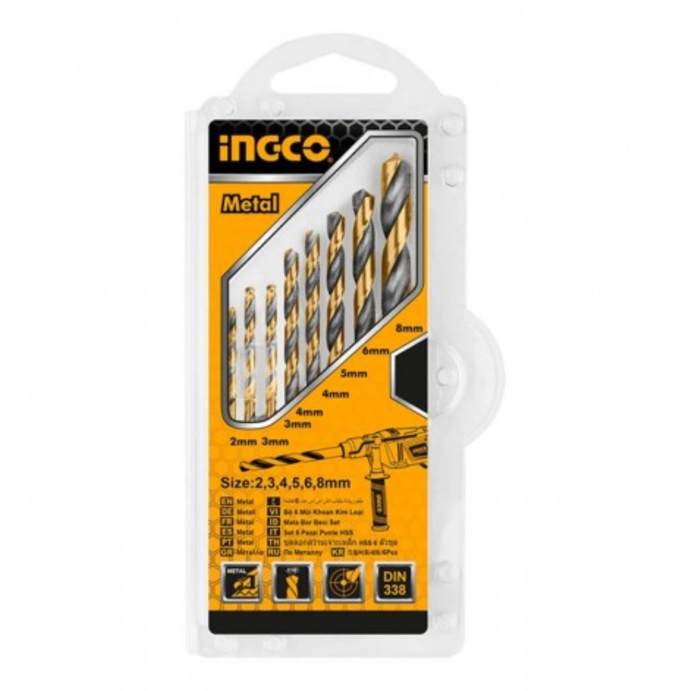 Ingco – Drill Bit Set Twist HSS (8 Piece)