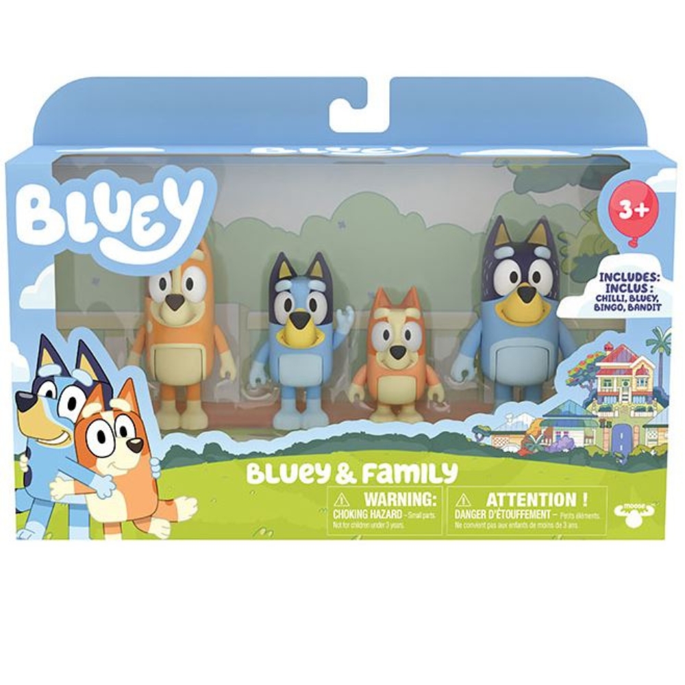 Bluey – Series 3 & Series 4 – Figure 4 Pack – Bluey and Family