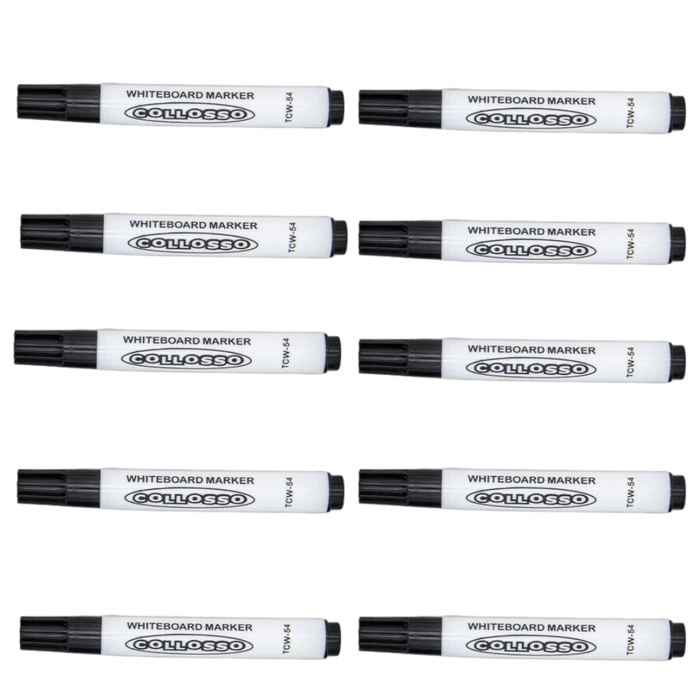 Collosso – Whiteboard Markers Bullet Point Black , Box 0f 10