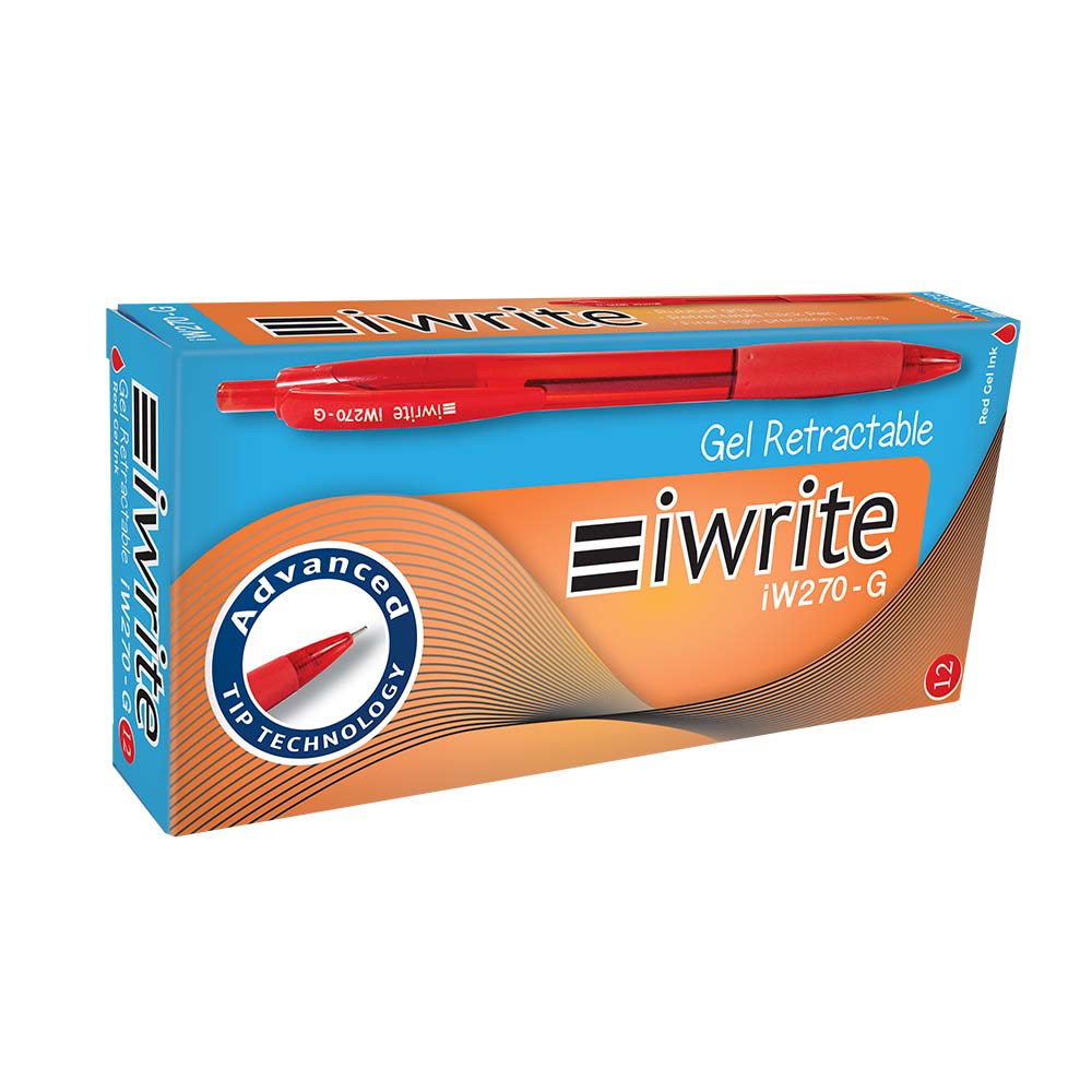 iWrite – Red Retractable Gel Pen (0.5 mm)