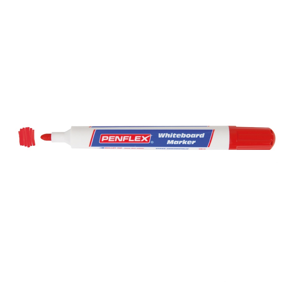 Penflex – Red Whiteboard Markers , Box of 10