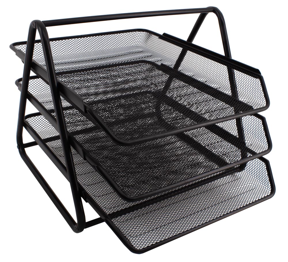 SDS -3 Tier Black Desk Letter Tray Set