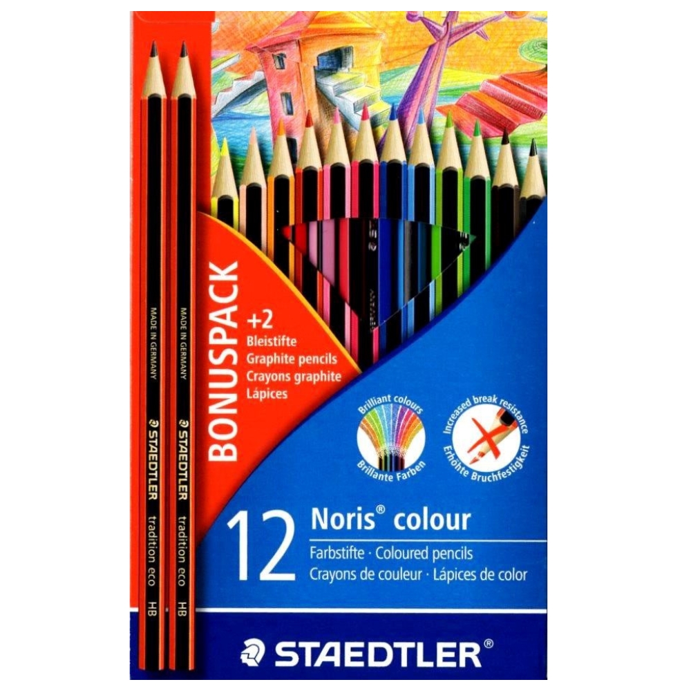 Staedtler – Noris Club 12 Coloured Pencils + 2 HB Bonus Pack