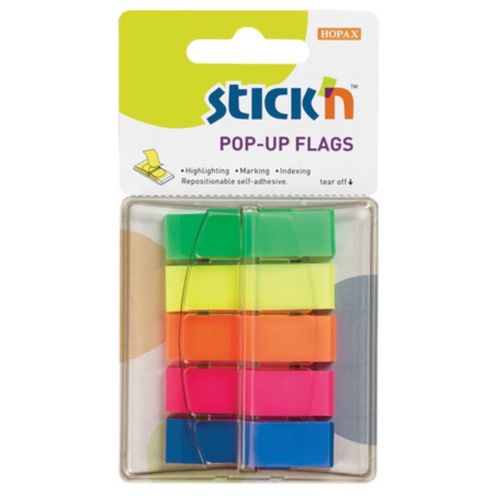 Stick’n – Pop Up Neon Lemon Printed Sign Here Flags 45 x 25mm – 50 per pad