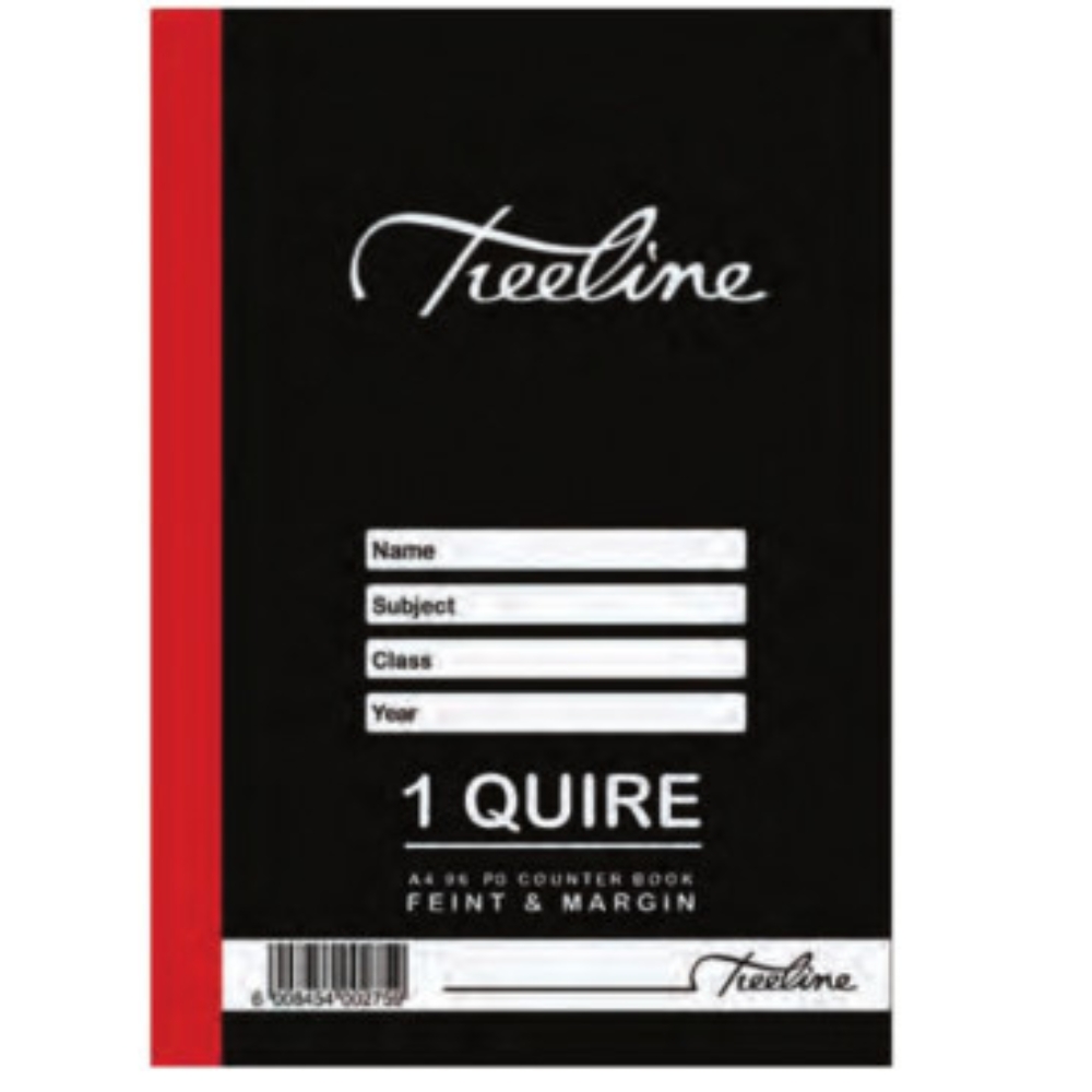 Treeline – Hard Cover Counter Books 1Q A4 96 pg , Feint & Margin