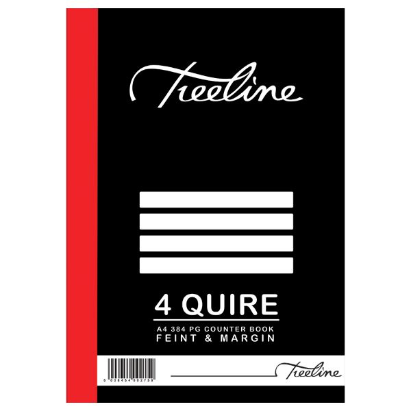 Treeline – A4 Counter Book 4 Quire Feint And Margin , 384 Pages
