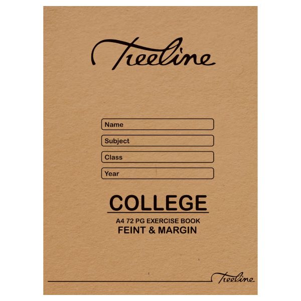 Treeline – A4 College Exercise Book 72 Page Feint And Margin