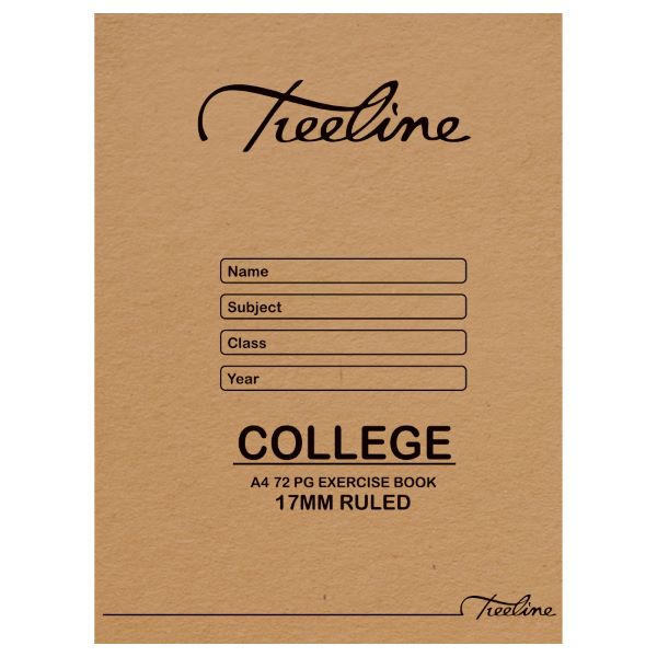 Treeline – Exercise Book A4 72 pg 17mm Ruled (Pack of 20)