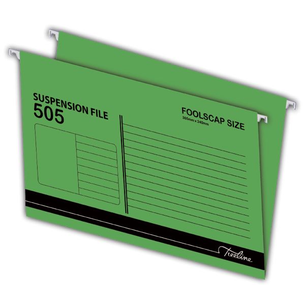 Treeline – Green Foolscap Suspension File 505 , Box of 25