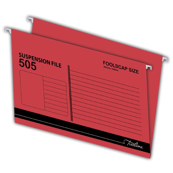 Treeline – Foolscap Suspension File Red 505 ,Box of 25