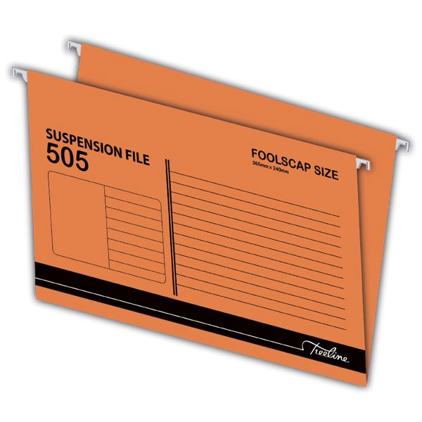 Treeline – Foolscap Suspension File, Orange Box of 25