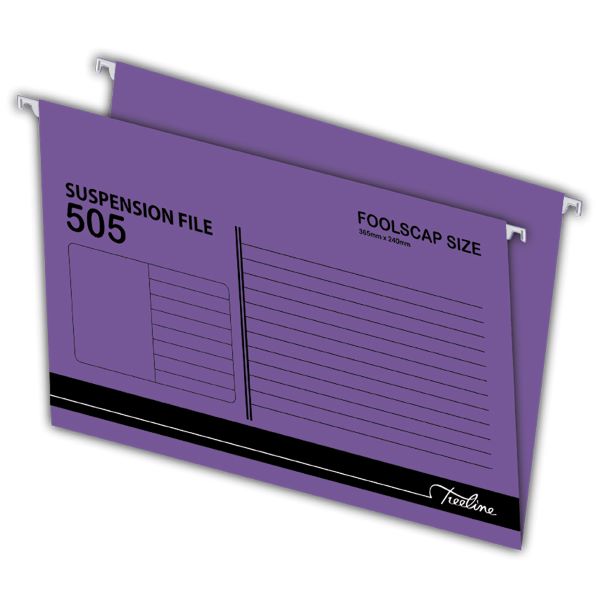 Treeline – Foolscap Suspension File , Purple Box of 25