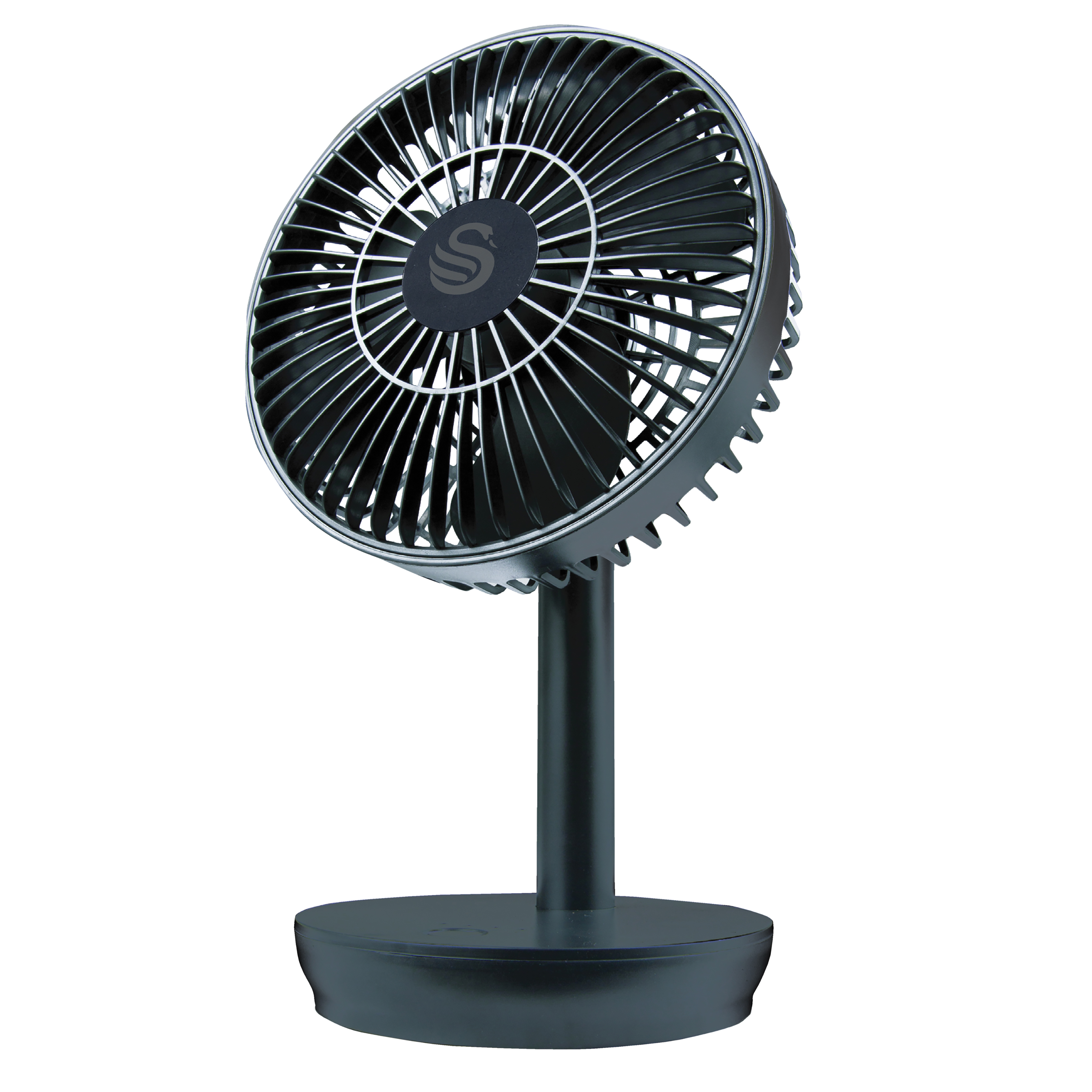 Swan Stealth Black 15cm Rechargable Desk Fan