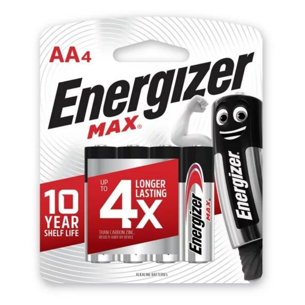Energizer – Max Alkaline AA Blister Pack 4
