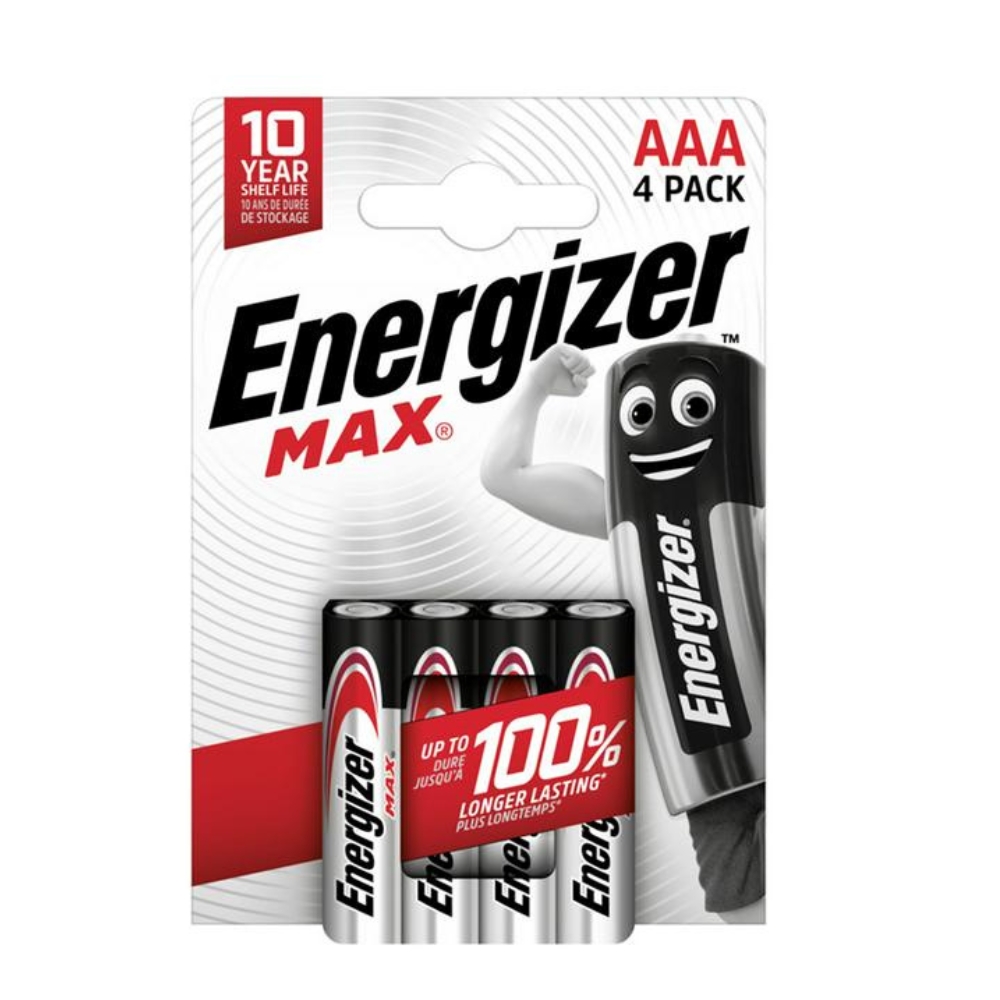 Energizer Max Alkaline AAA Blister Pack 4