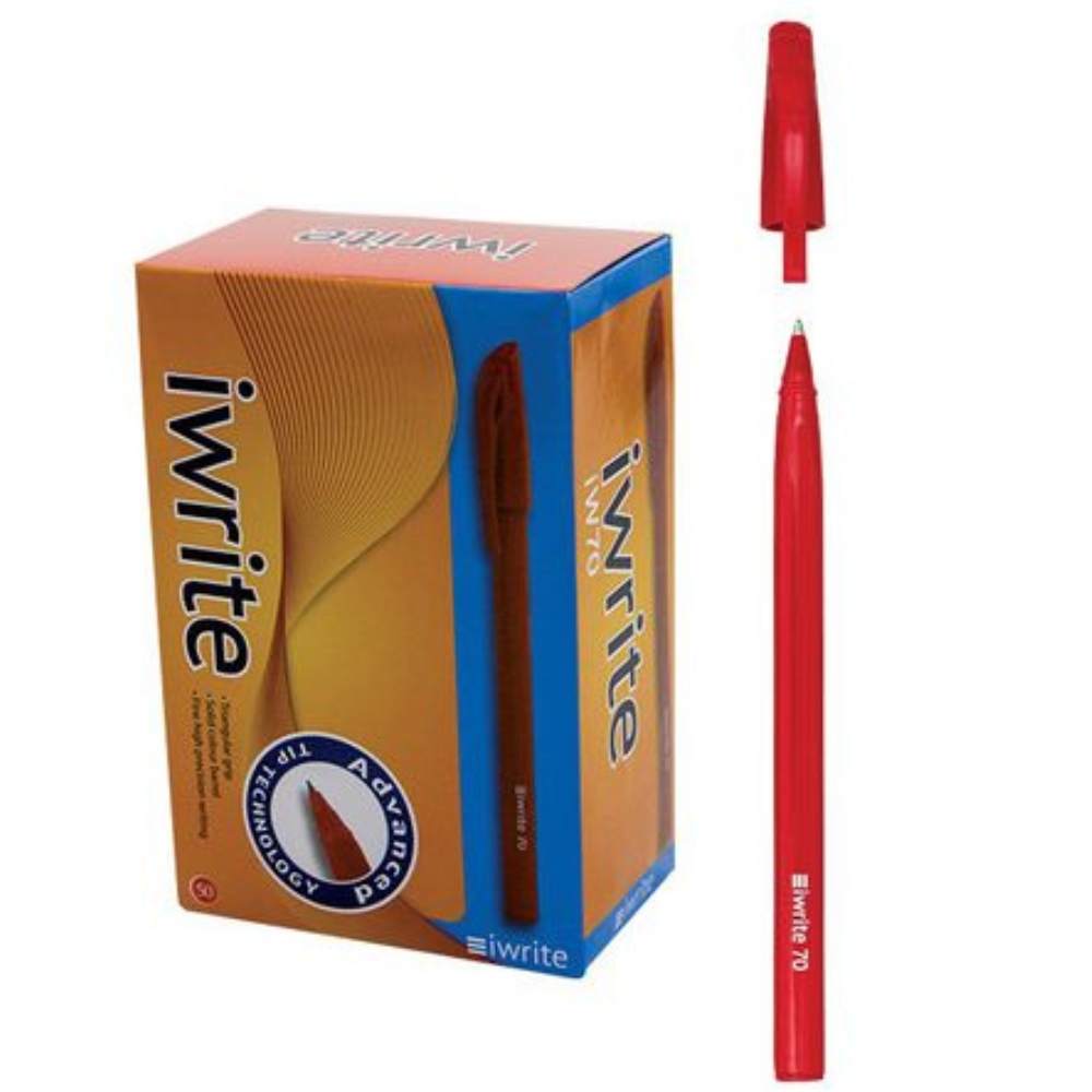 iWrite – Red Ballpoint Pens Box of 50