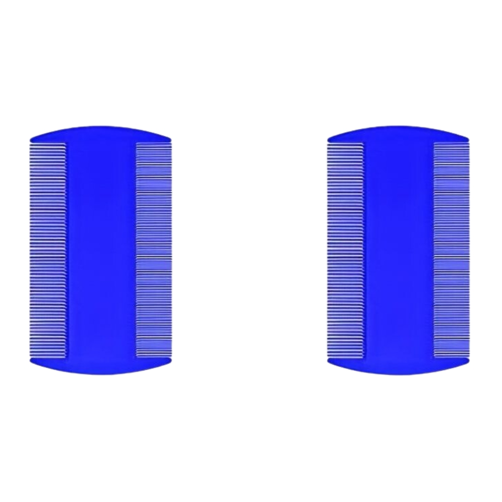 Lucky – Blue Double Sided Fine Tooth Comb , Pack of 2
