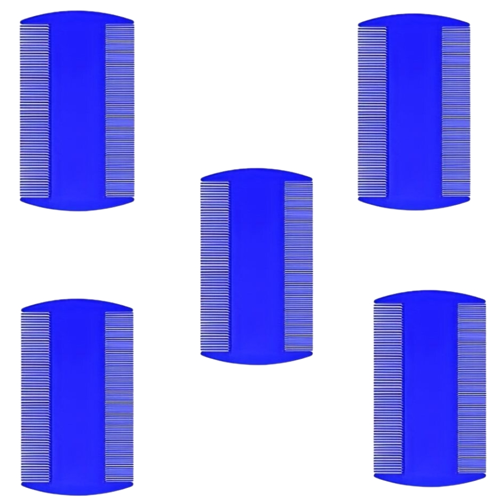 Lucky – Blue Double Sided Fine Tooth Comb, (Pack of 5)