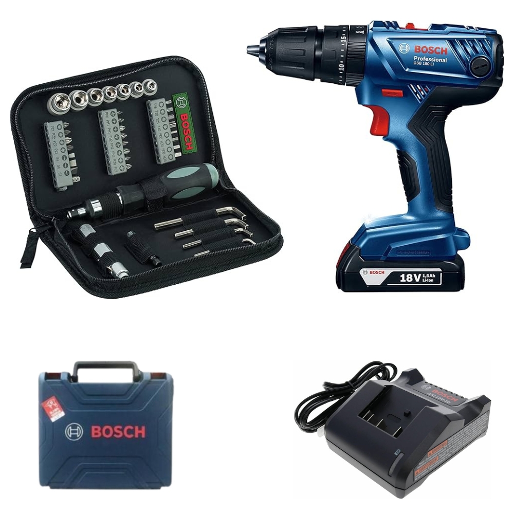 Boch – Professional 180LI Cordless Combo Drill Kit with Screwdriver Set