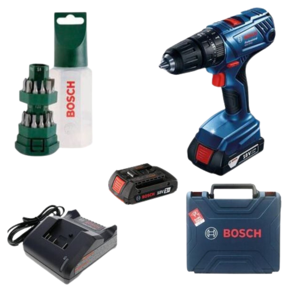 Bosch – Impact Drill Kit GSB 180-LI with 24 Pc Screwdriver Dispenser Set
