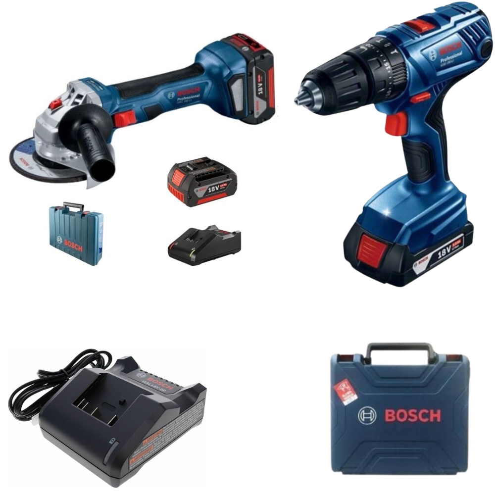 Bosch – Professional Cordless Combo Drill Kit and Cordless Angle Grinder