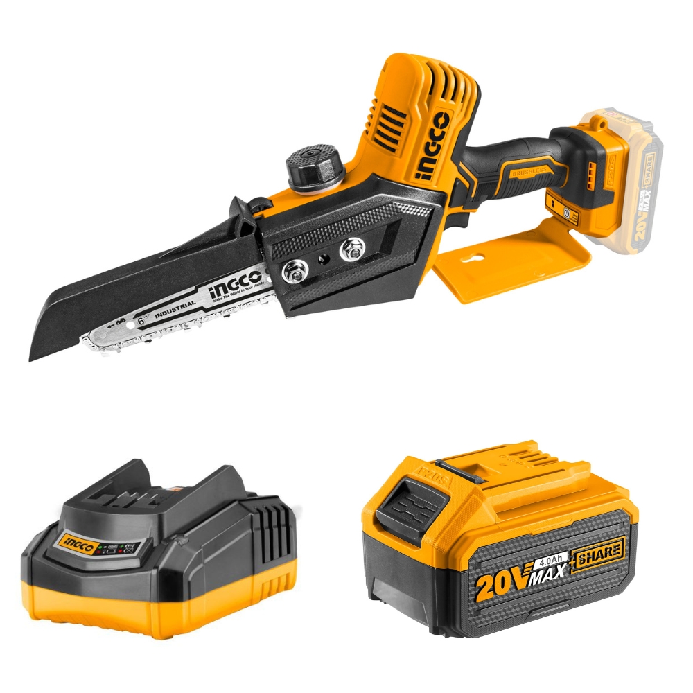 Ingco – Lithium Ion Pruner Saw with Charger and Battery (4.0Ah)