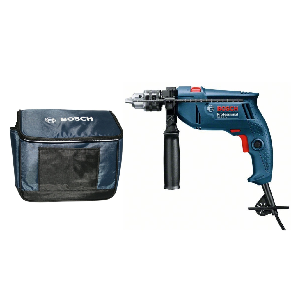 Bosch – Impact Drill (GSB 570) and 12 Pack Coller Bag (Blue)