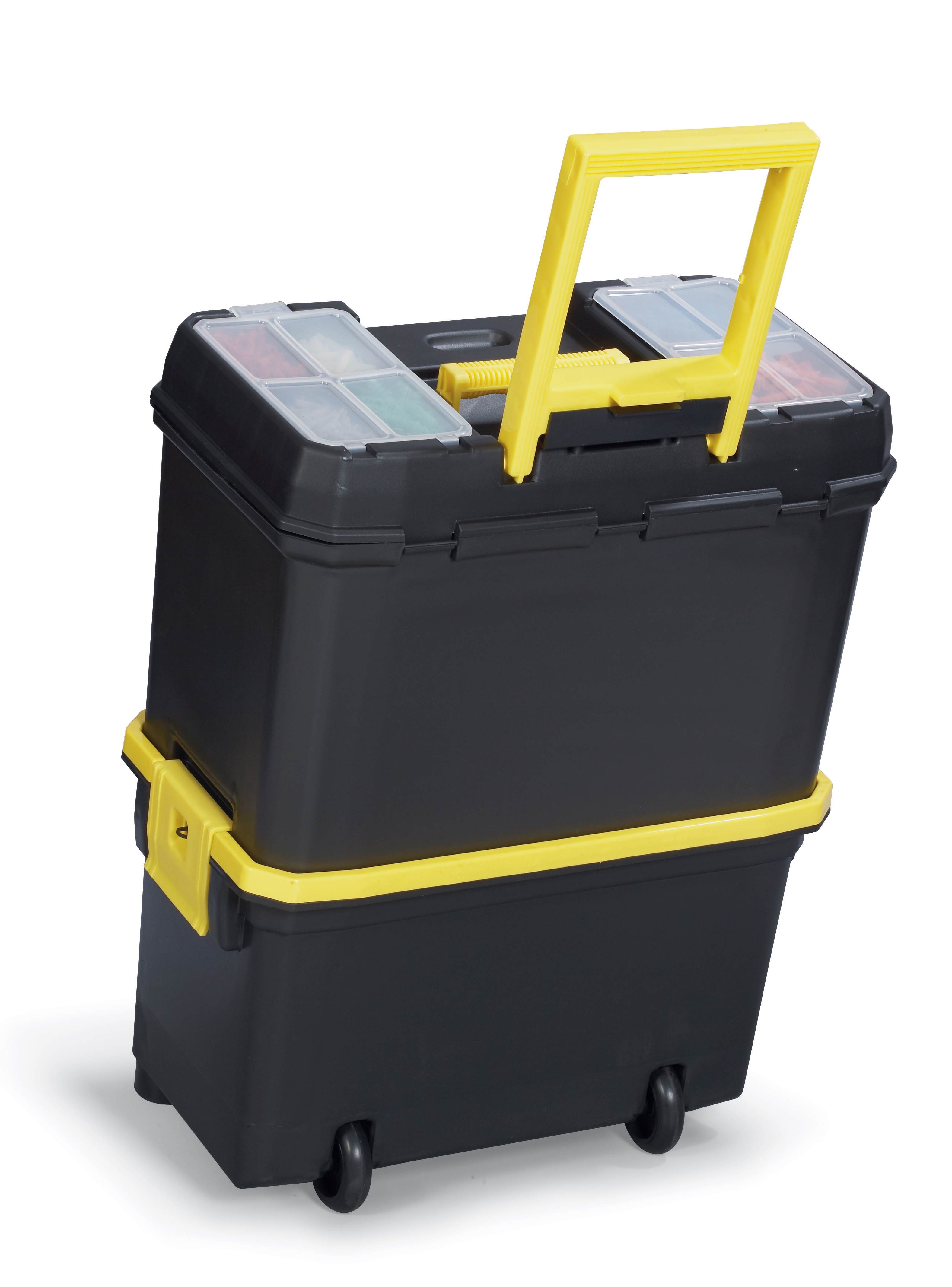 Port-Bag – Mobile Double Toolbox / Tool Organiser with Wheels + Tray – 45cm