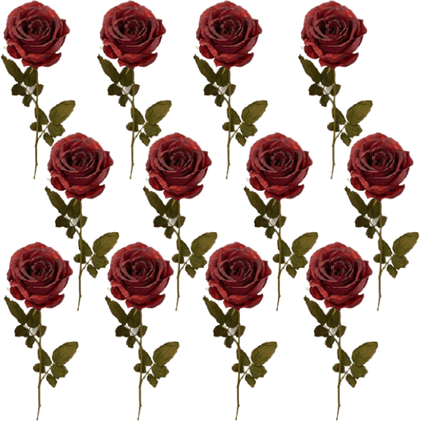 Toolhome Blossoms – Rose Dry Look – Deep Red (Pack of 12) – 66cm