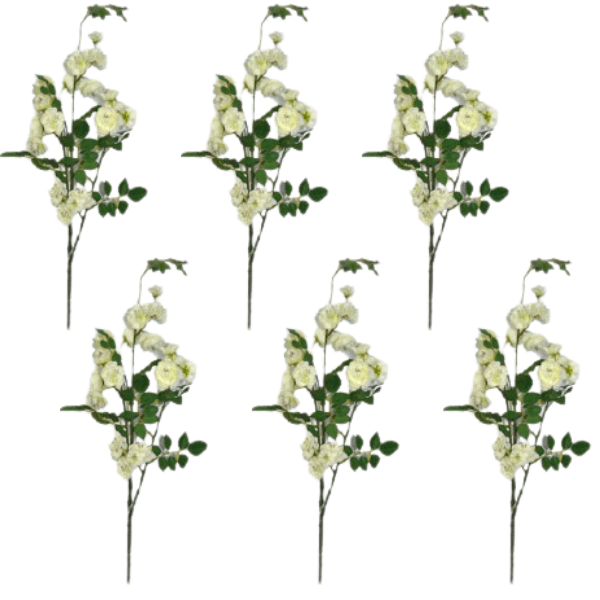 Toolhome Blossoms – Rose Spray – Cream (Pack of 6) – 76cm