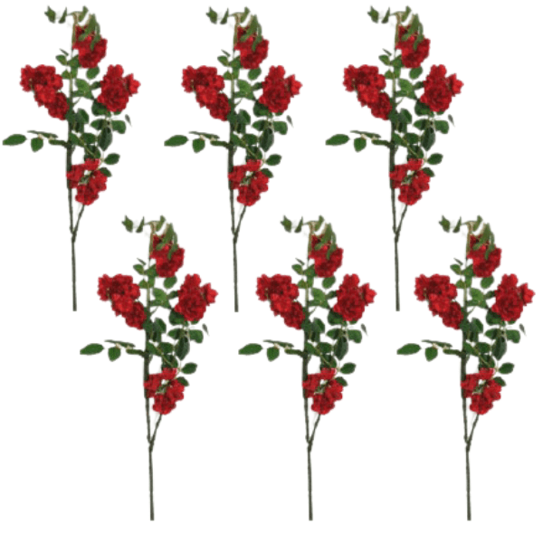 Toolhome Blossoms – Rose Spray – Red (Pack of 6) – 76cm