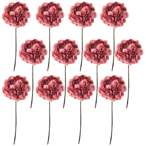 Toolhome Blossoms – Peony – Dark Pink (Pack of 12 Stems) – 59cm