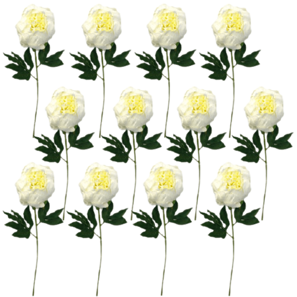 Toolhome Blossoms – Closed Peony – Cream (Pack of 12 Stems) – 47cm