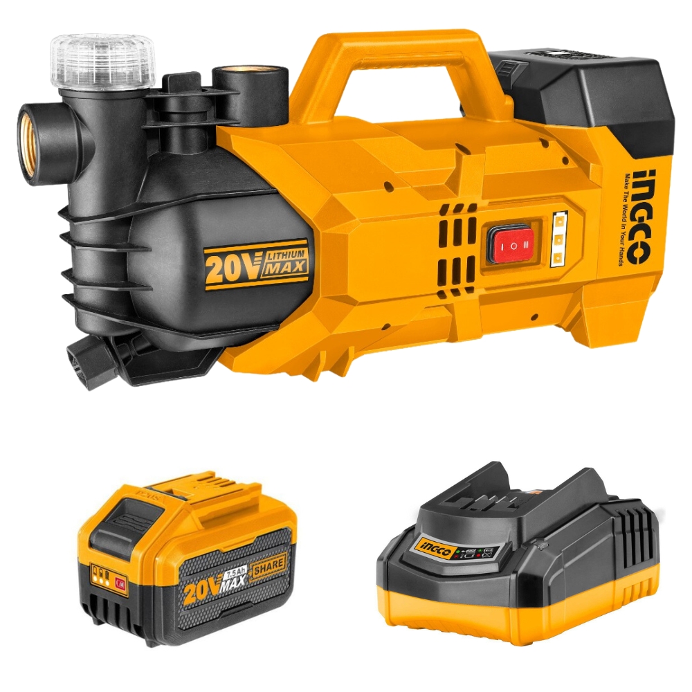 Ingco – Lithium Ion Water Pump with 7.5Ah Battery Pack and Fast Charger