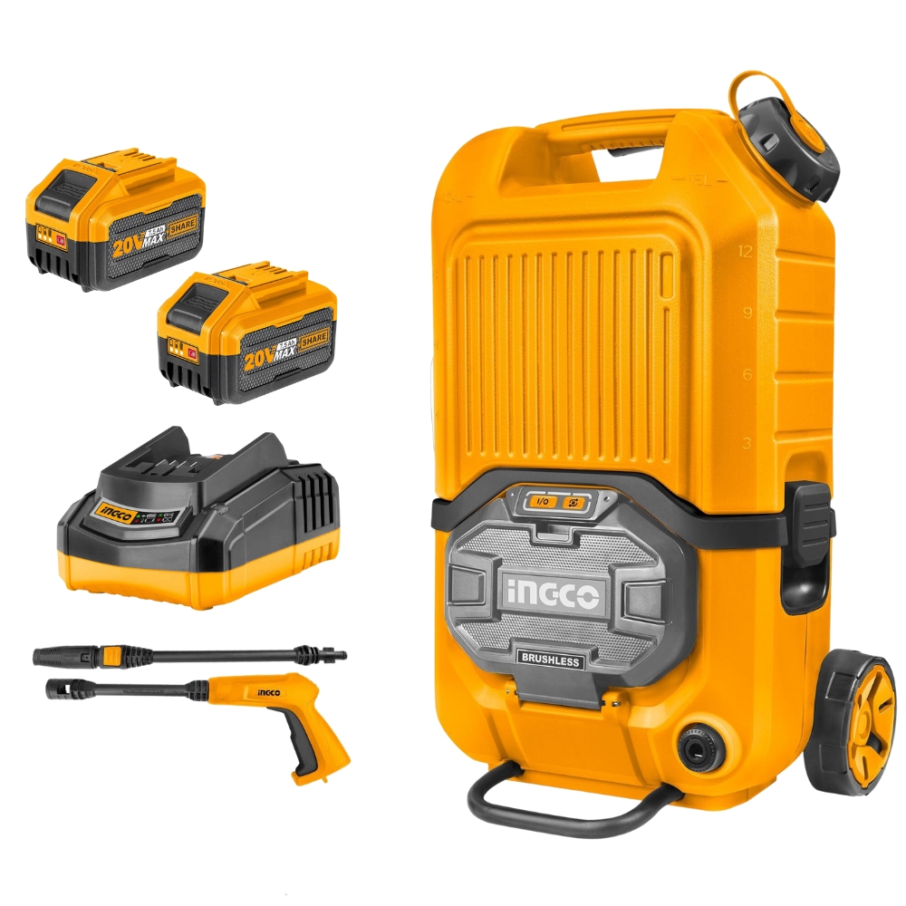 Ingco – Pressure Washer 40v – 90bar with 7.5Ah Battery and Charger