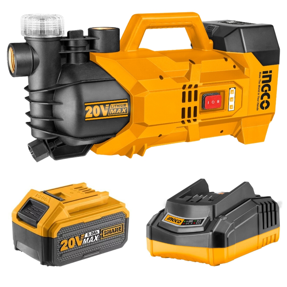 Ingco – Lithium Ion Water Pump with 5.0Ah Battery Pack and Charger