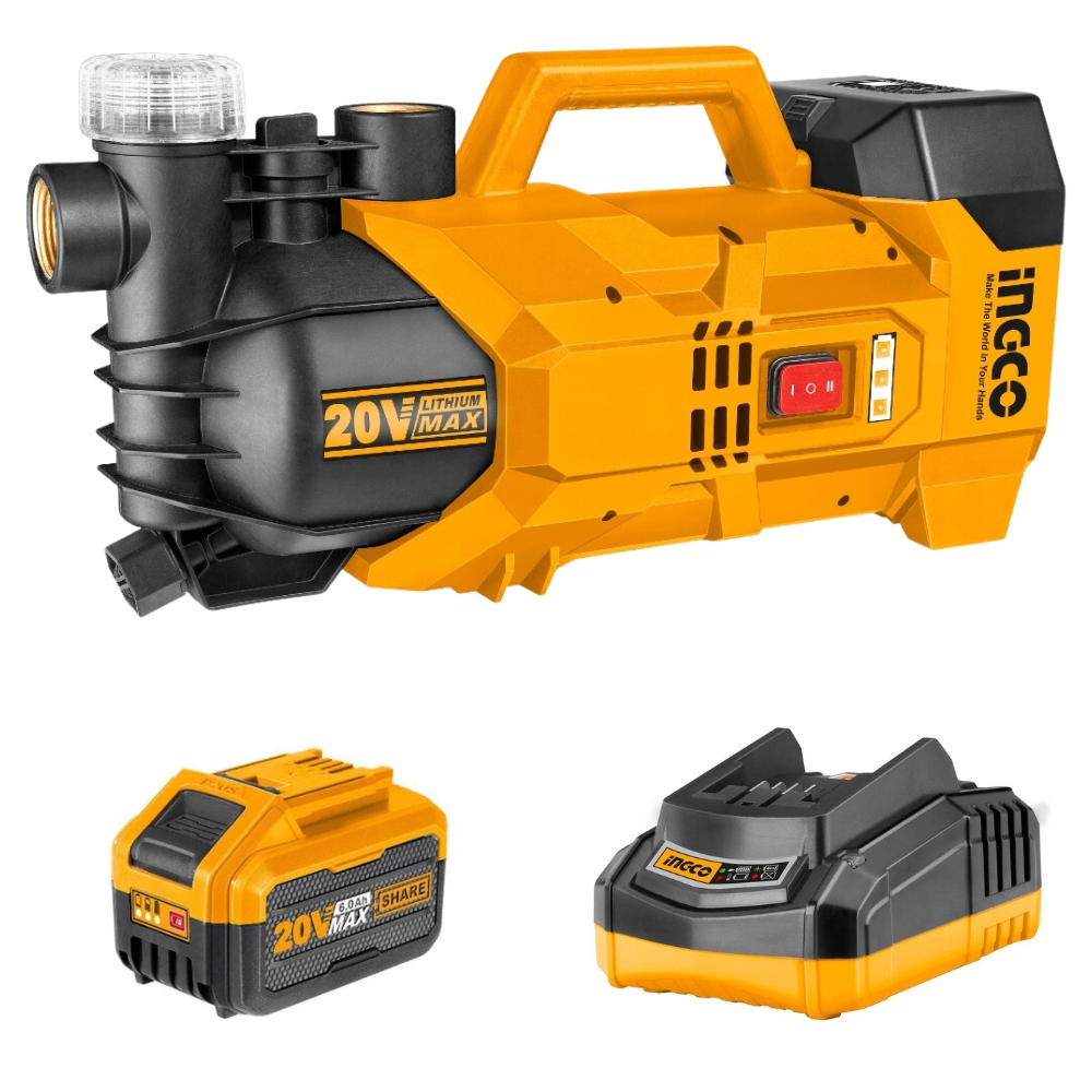 Ingco – Lithium Ion Water Pump with 6.0Ah Battery Pack and Fast Charger